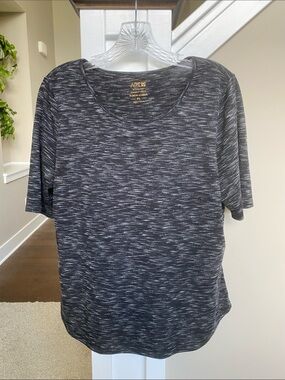 Apt. 9 Heathered Black & Gray Half Sleeve Top